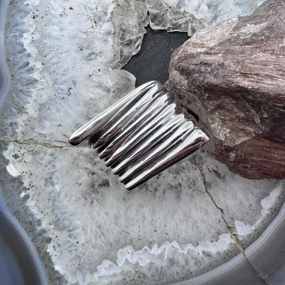 Sterling Silver Electroform Irregular Geometric R… - image 2